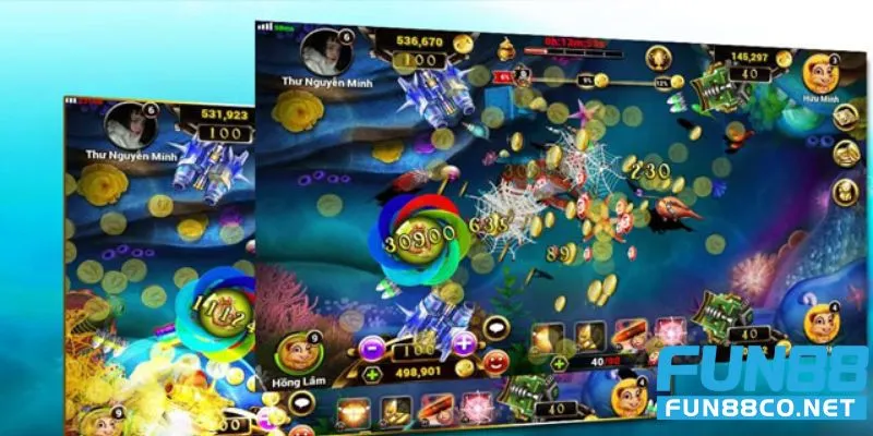 Giao diện bắn cá Fun88 sống động 